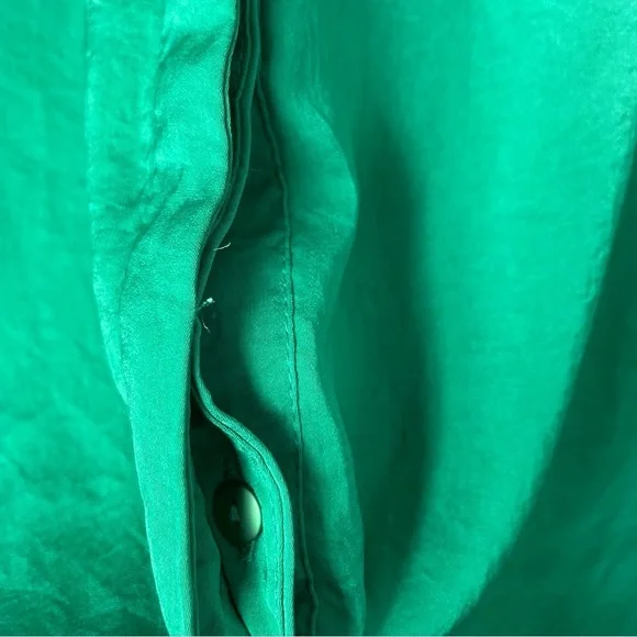 Modern Works short cap sleeves solid green top blouse 2X - Picture 3 of 8